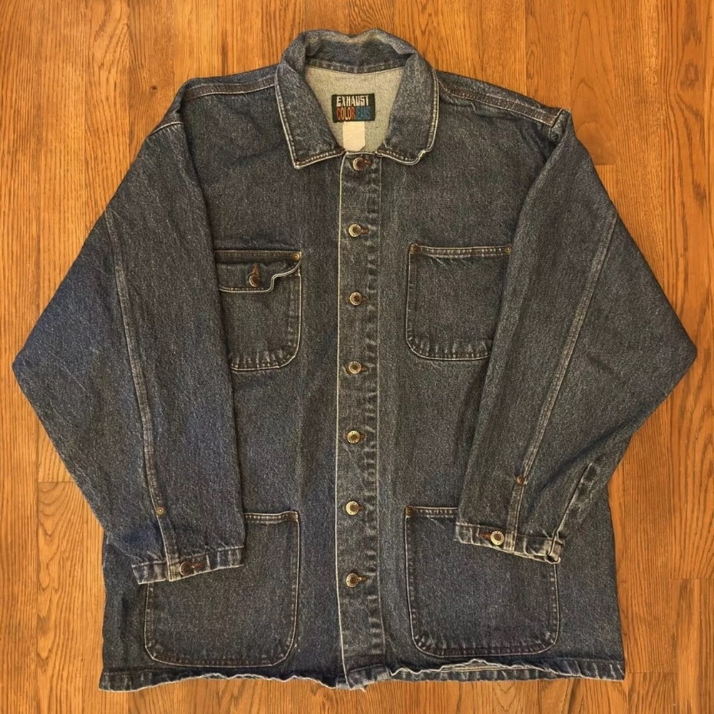 Vintage 80s Denim Chore Jacket Coat Size L-XL